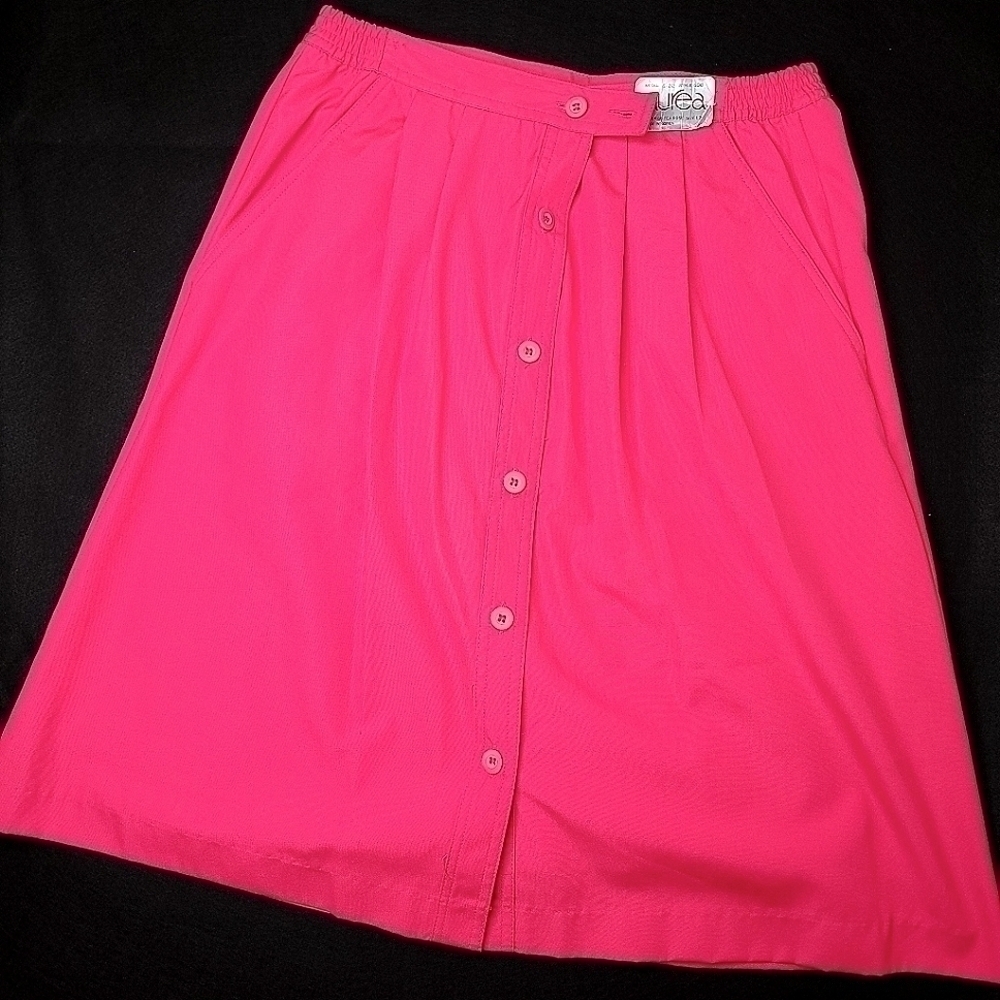 New with Tags Aurea Women's 12 Button-Down Pink-Red Vintage Skort Style 408